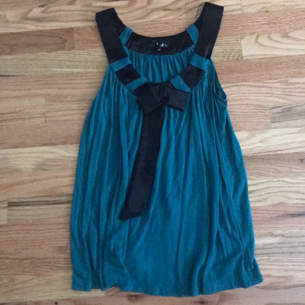 Dark teal ribbon tank